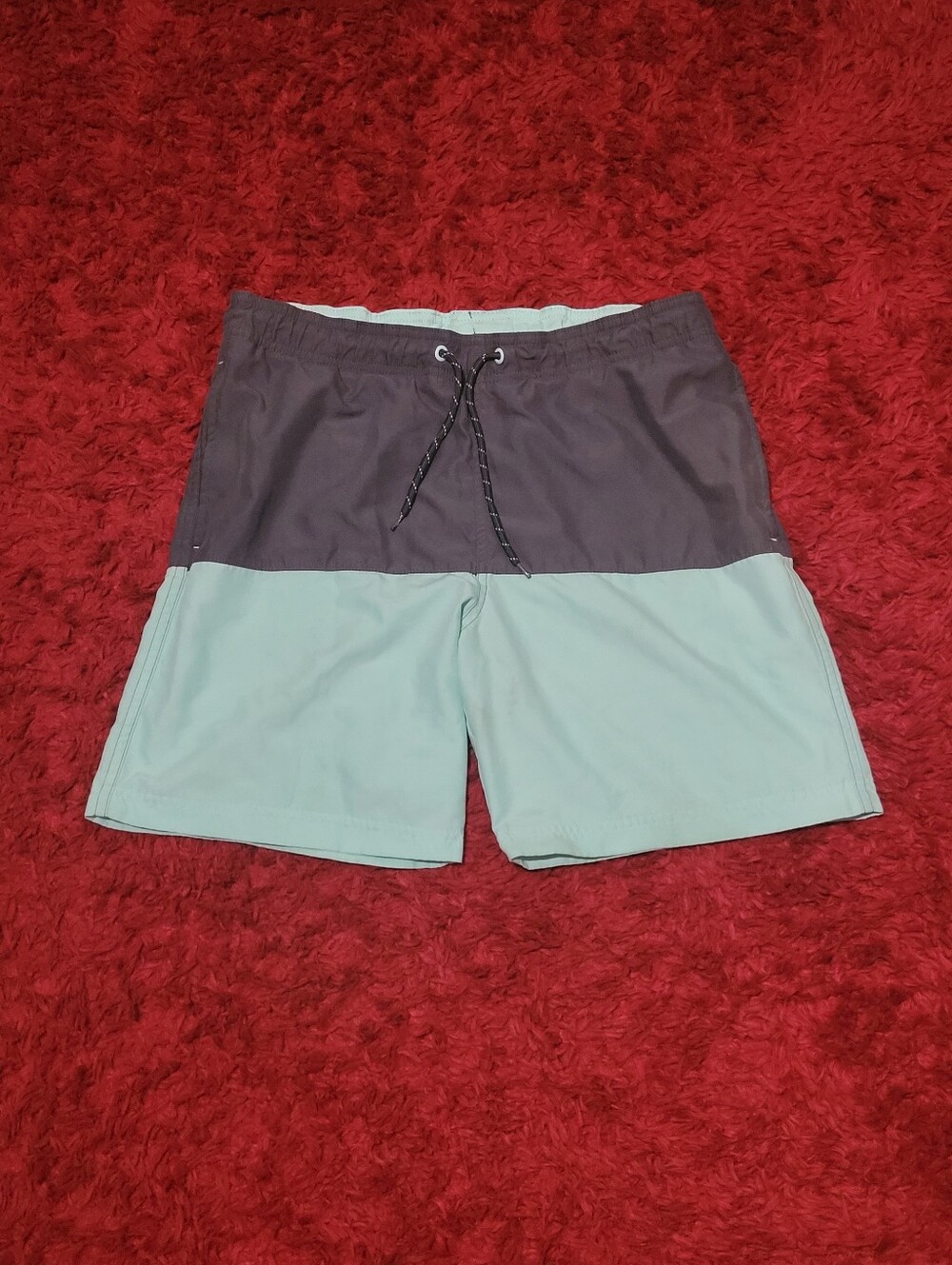 *BARELY WORN*mint green and dark grey George swim shorts mens waist size 28-30 S